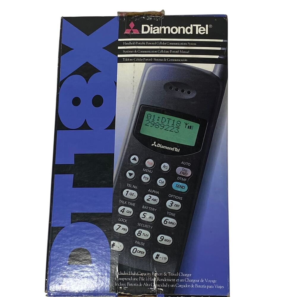 Mitsubishi Mobile Phone Radio MT-1096 Leather Case Charger Battery Original Box